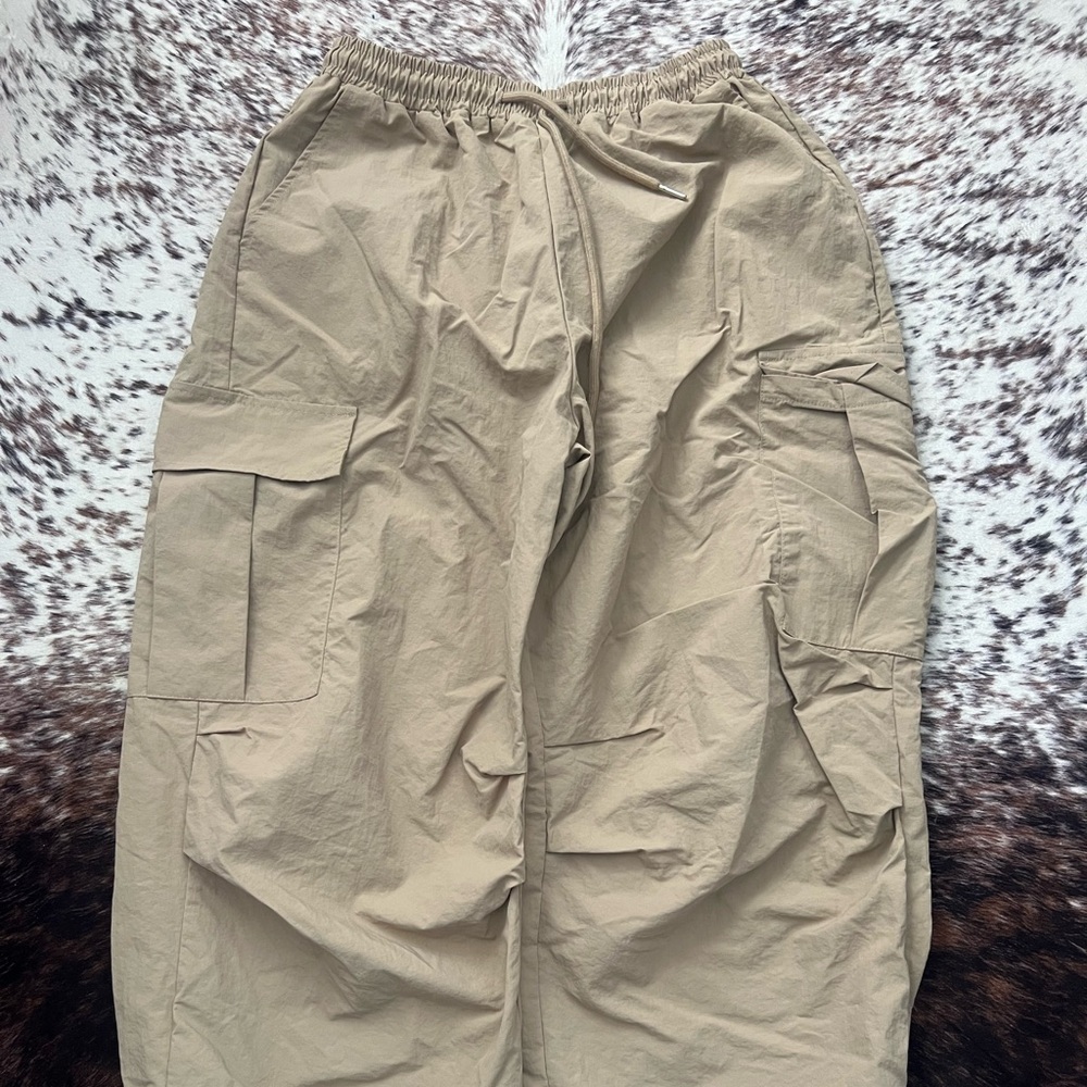 Women's Tan Cargo Joggers